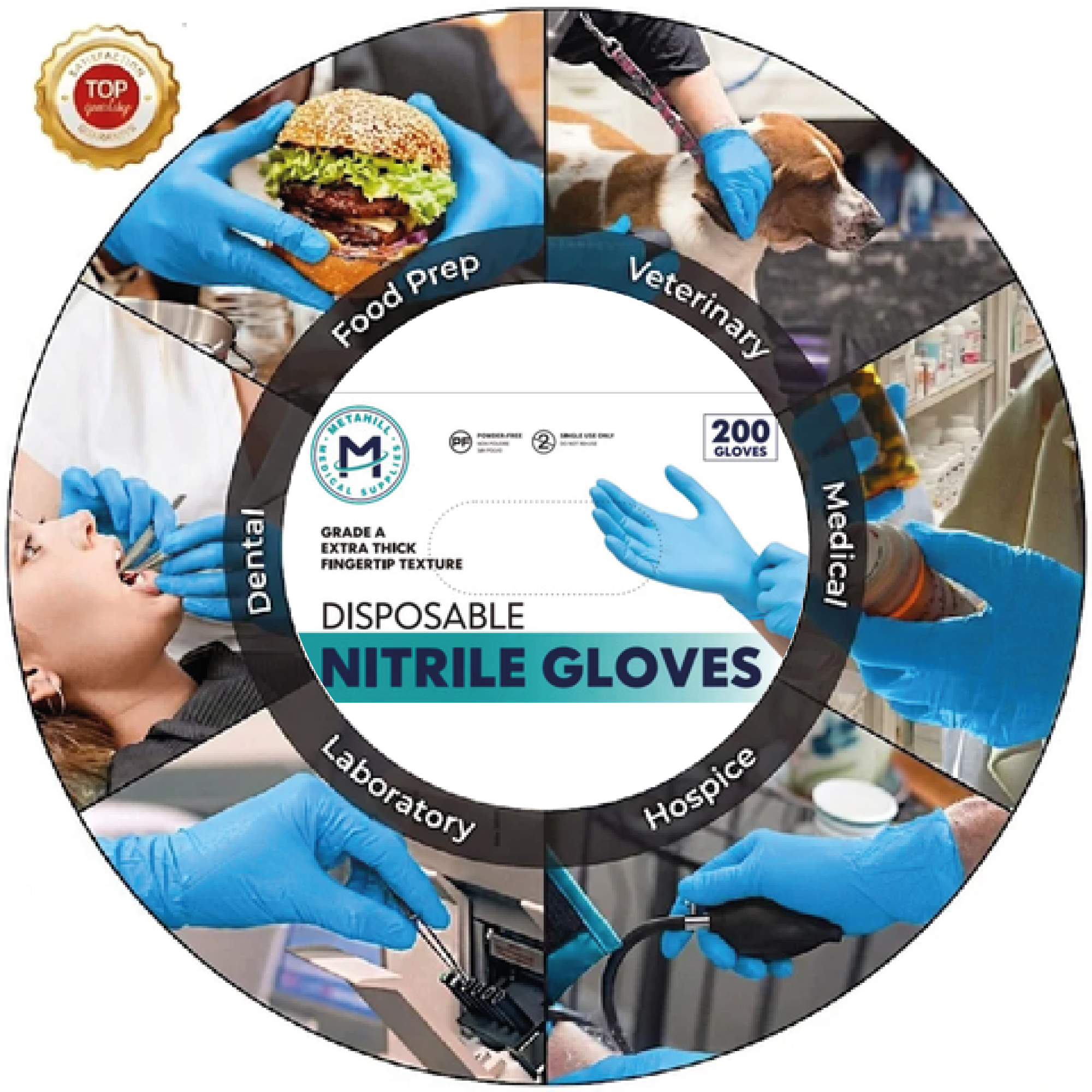 Metahill Nitrile Gloves 200 Count Box
